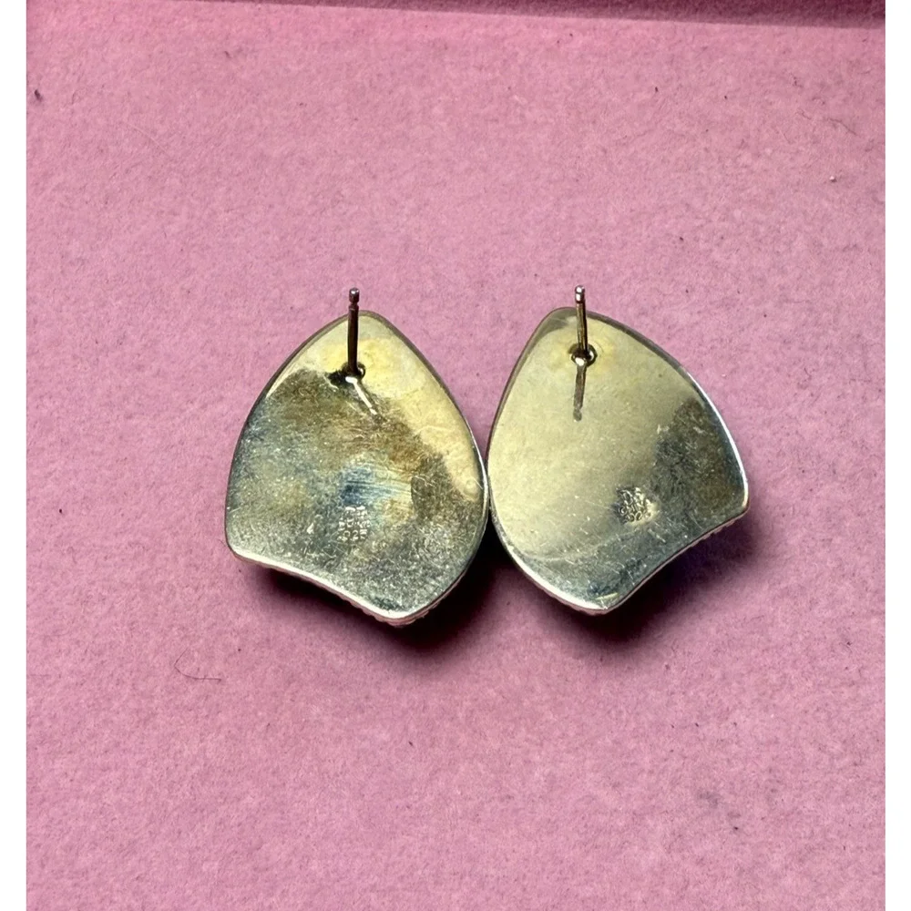 Large Jay King Chunky Turquoise Sterling Silver Earrings DTR Desert Rose Trading